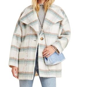 Anthropologie Elsa Plaid Wool blend oversized Shacket